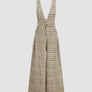 Cider Tweed Wide Leg Jumpsuit Size Large